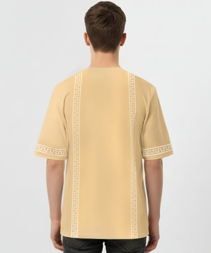 White & Cream colour designed Unisex Oversized Tee